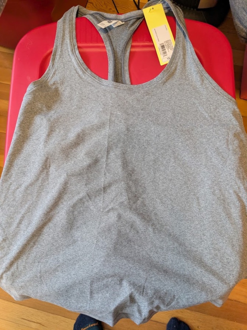 All In Motion Heather Gray Racer Back Athletic Top, Women's 1x